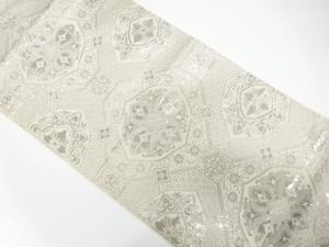 プラチナ箔　花蜀江模様織り出し　袋帯